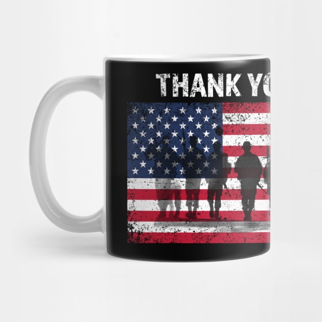 American Flag TShirts Thank you Veterans by MYFROG